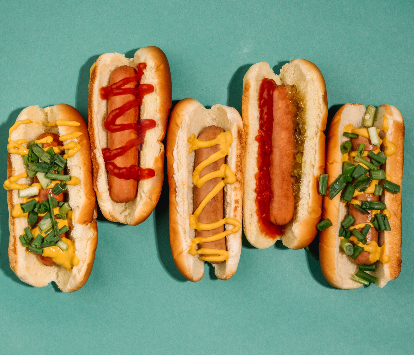 Different variations of hotdogs